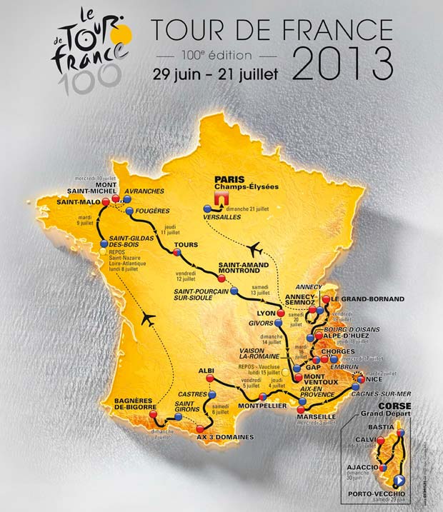 Mapa Tour de France 2013